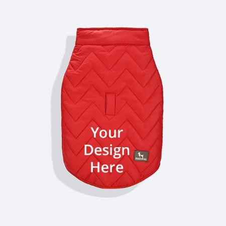 Red Customized Jacket For Dogs &amp; Cats, Winter Wear