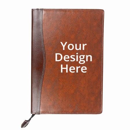 Brown Customized Leatherette Material Professional File Folders, Documents Holder with 20 Leaves