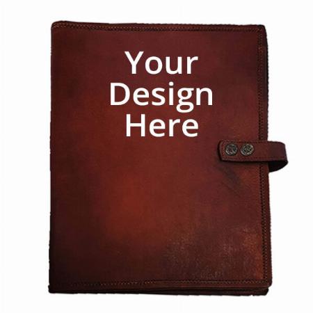 Reddish Brown Customized Genuine Leather Professional Files &amp; Folders A4 Size Documents Holder