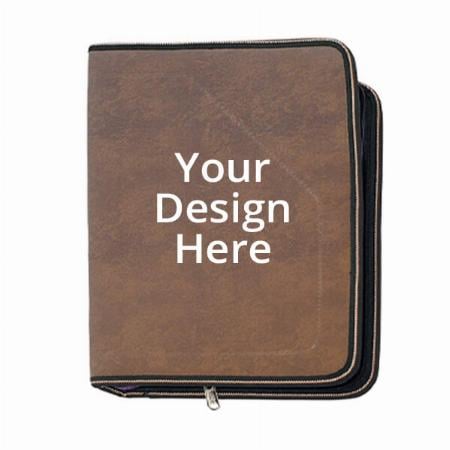 Coffee Brown Customized PU Leather Multipurpose, 24 File Sleeve, A4 Professional Files and Folders, Certificate, Legal Size Documents Holder