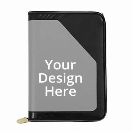 Grey Customized PU Leather Multipurpose 24 File Sleeve A4 Professional Files and Folders, Certificate, Legal Size Documents Holder