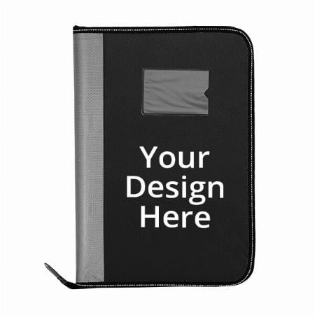 Black Grey Customized PU Leather Multipurpose 24 Files and Folders, Legal Size Documents Holder (Size-A4)