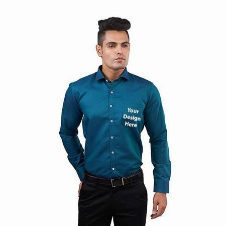 Dark Green Customized Men's Slim Fit Shirt