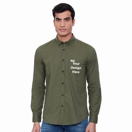 Green Customized U.S. POLO ASSN. Men's Regular Fit Shirt