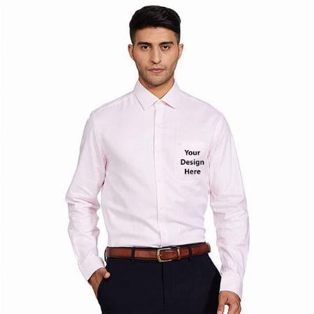 Light Pink Customized Men's Slim Shirt