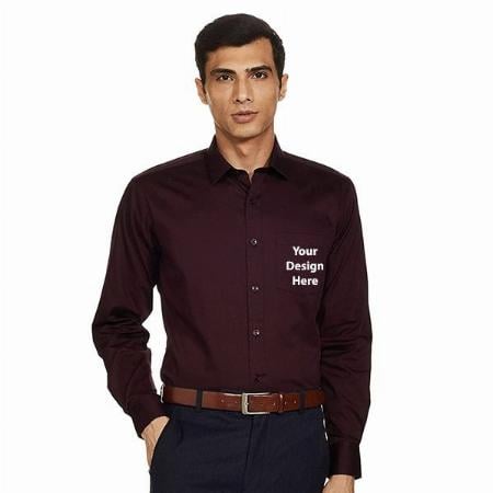 Black Customized Men's Solid Regular Shirt
