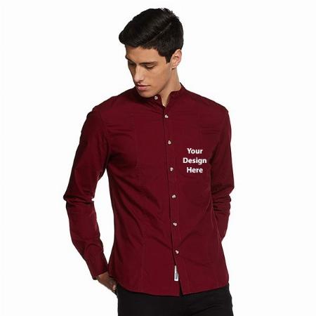 Marron Customized Men's Solid Slim Fit Casual Shirt