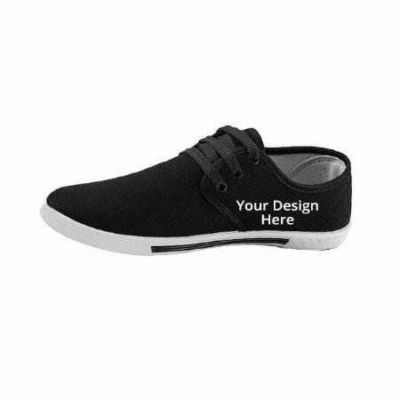 Black Customized Men's Canvas Casual Trending Shoes