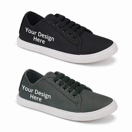 Black Grey Customized Women's Combo Pack of 2 Casual Loafer Sneakers Shoes
