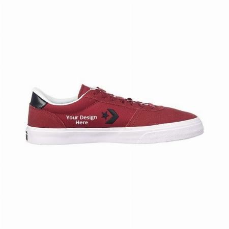 Red Customized Men's Suede Canvas Sneakers