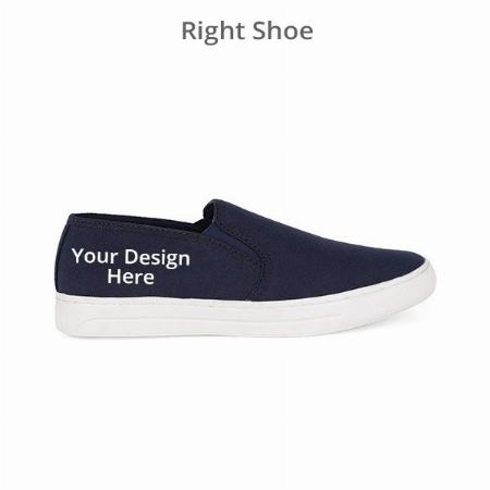 Navy Blue Customized Men's Canvas Shoes