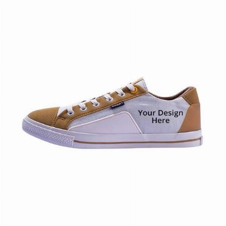 White Brown Customized Paragon Canvas Lightweight Casual Shoes