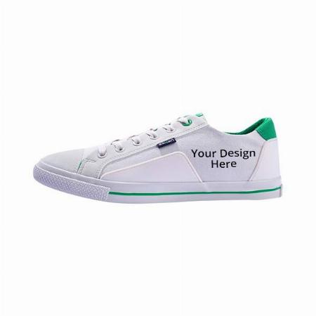 White Green Customized Canvas Lightweight Casual Shoes for Men
