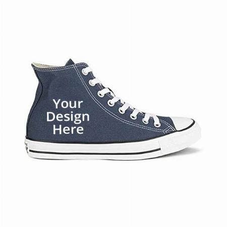 Navy, White Customized Women Canvas Sneakers