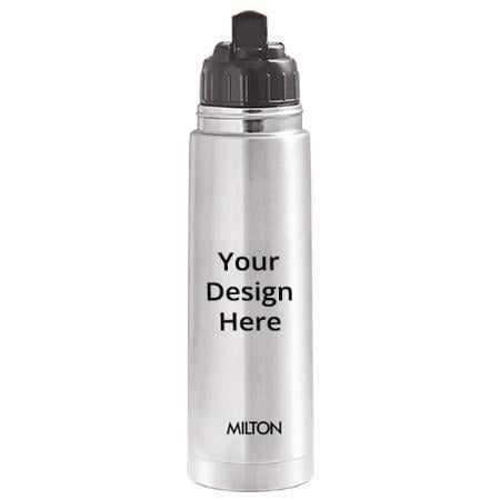 Silver Customized Milton Thermosteel Flip Lid Flask, 1 Litre