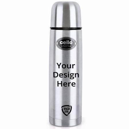 Silver Customized Cello Stainless Steel Insulated Flask, 500ml
