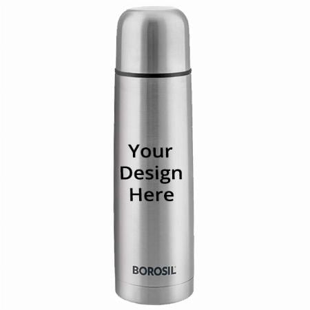 Silver Customized Borosil Hydra Thermo Stainless Steel Flask with Thermal Cover, 1 Litre