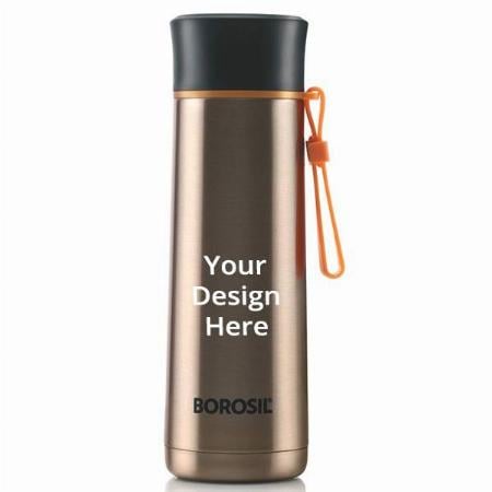 Customized Borosil Stainless Steel Hydra Sprint - Vacuum Insulated Flask Water Bottle, 400ML