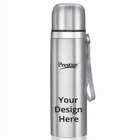 Silver Customized Prestige Stainless Steel Flask, 1 Litre