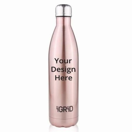 Pink Customized Stainless Steel Double Wall Flask, Hot and Cold Vaccum Drinking Bottle 1 Litre