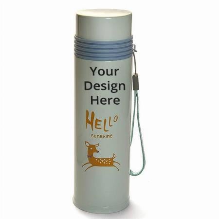 Blue Customized Stainless Steel Water Bottle, 400ml