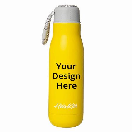 Yellow Customized Stainless Steel Vacuum Water Bottle for School, Office, Travel use 500 ml