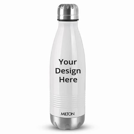 White Customized Milton Duo Thermosteel 24 Hours Hot and Cold Water Bottle (350 ml)