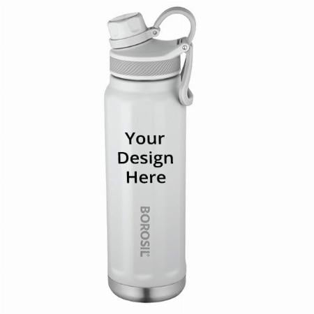 Grey Customized Borosil Stainless Steel Hydra SportSip Vacuum Insulated Flask Water Bottle, (710 ml)