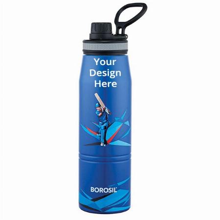 Blue Customized Borosil Stainless Steel Hydra Gosport Cricket Vacuum Insulated Flask Water Bottle (900 ml)