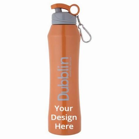 Orange Customized Stainless Steel Double Wall Vacuum Insulated, BPA Free Water Bottle (625 ml)