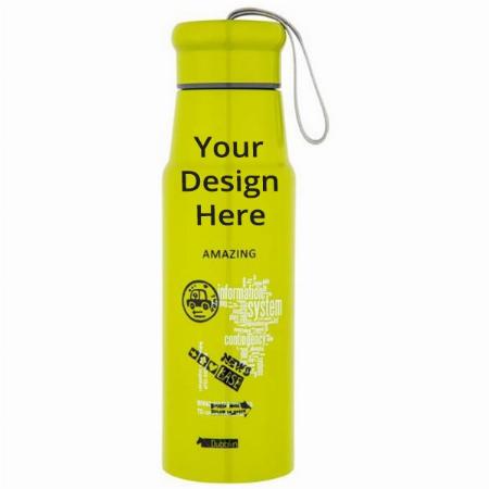 Green Customized Stainless Steel Double Wall Vacuum Insulated, BPA Free Water Bottle (400 ml)