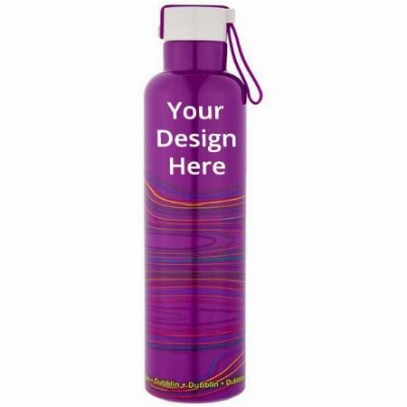 Violet Customized Stainless Steel Double Wall Vacuum Insulated, BPA Free Water Bottle with Anti Skid Bottom & Leak Proof Lid (750 ml)