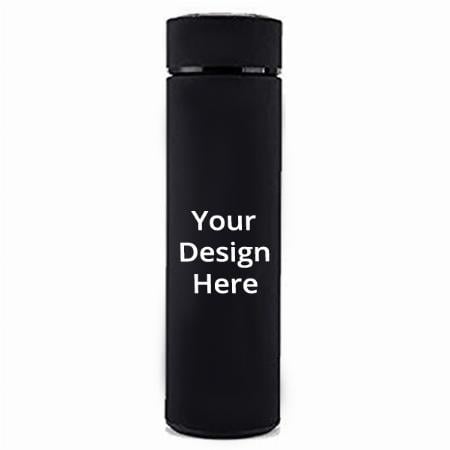 Black Customized Double Wall Vacuum Insulated Stainless Steel Thermo Bottle with Infuser (500 ml)