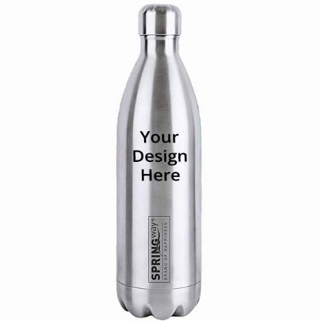 Silver Customized Stainless Steel Thermosteel 1 Litre