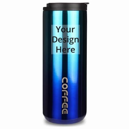 Inferno Blue Customized Vacuum Insulated Hot &amp; Cold Double Wall Thermosteel Travel Mug (500 ml)