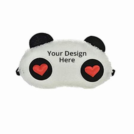 White Customized Heart Panda Sleeping Mask