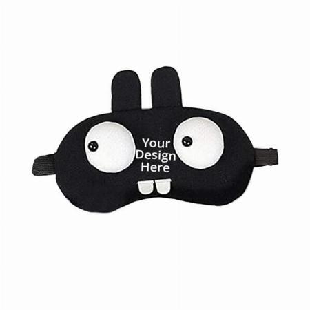 Black Customized Rabbit Sleep Mask with Cooling Pack