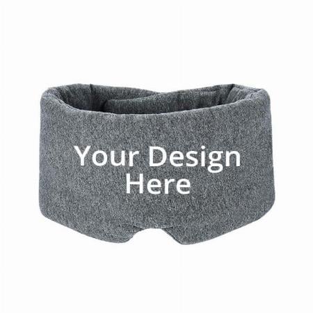 Grey Customized Sleep Mask, Comfortable &amp; Breathable for Sleeping with Adjustable Blindfold with Travel Pouch