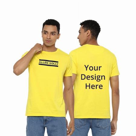 Yellow Customized Allen Solly Men's Regular Fit T-Shirt
