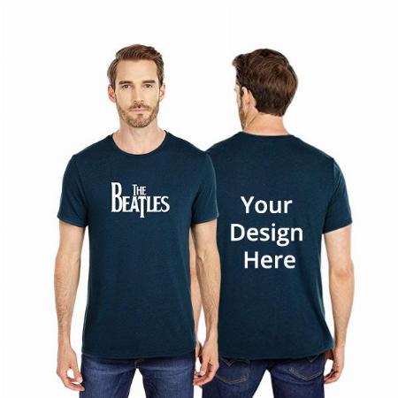 Teal Blue Customized The Beatles Graphic Printed T-shirt
