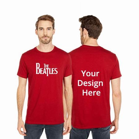 Red Customized Beatles Graphic Printed T-Shirt