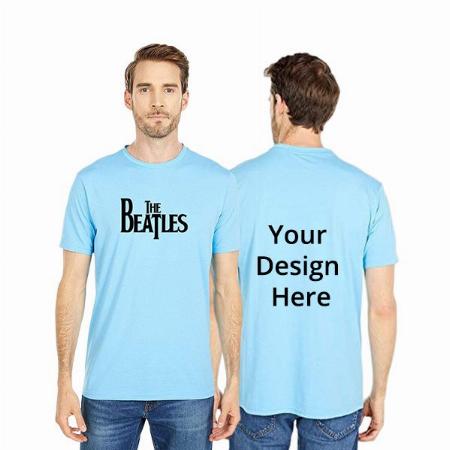 Sky Blue Customized Beatles Graphic Printed T-shirt