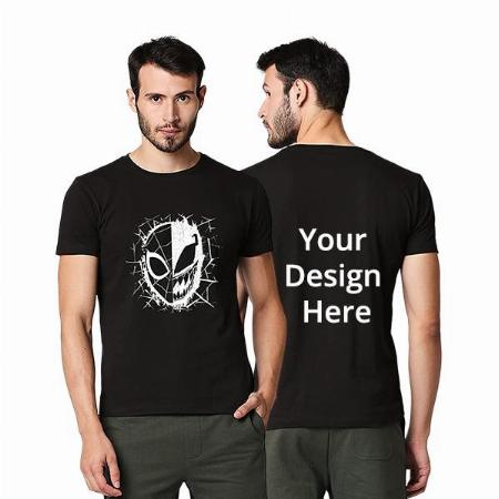 Black Customized Men's Cotton We Are Venom Graphic Printed T-Shirt Glow in Dark