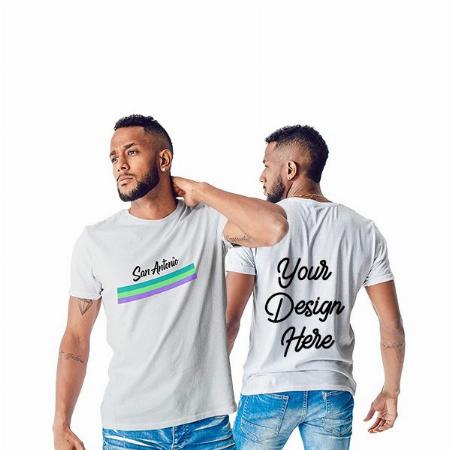 White Customized San Antonio Design Graphic Printed T-Shirt for Men