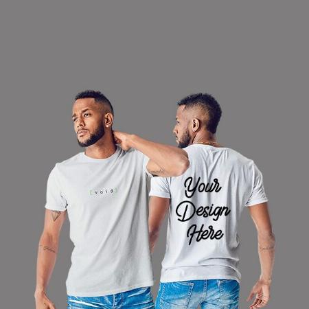 White Customized Void Graphic Printed T-Shirt for Men