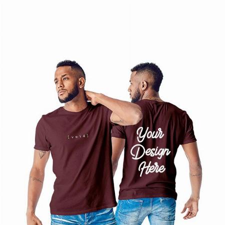 Maroon Customized Void Graphic Printed T-Shirt for Men