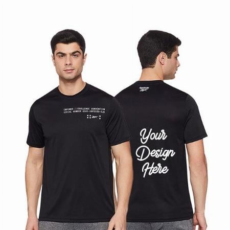 Black Customized Reebok Graphic Regular Fit T-Shirt