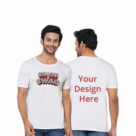 White Customized Men's Cotton Singh Is Swag Graphic Printed T-Shirt