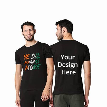 Black Customized Men's Ye Dil Maange More Graphic Printed T-Shirt