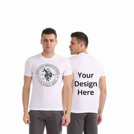 White Customized Polo Game Design Graphic Printed T-Shirt